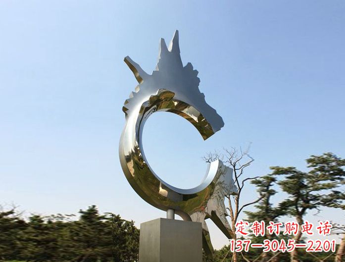 辽阳不锈钢抽象龙头雕塑