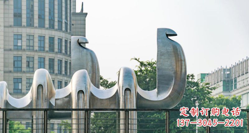 辽阳不锈钢抽象骆驼街边动物雕塑