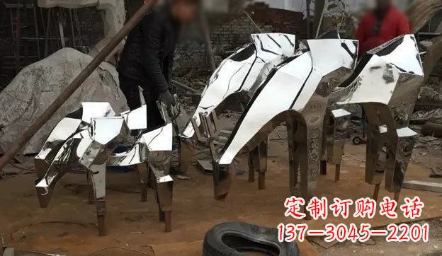辽阳不锈钢抽象马雕塑 (2)