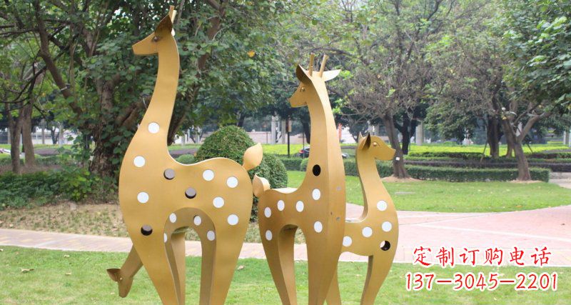 辽阳不锈钢抽象梅花鹿动物雕塑