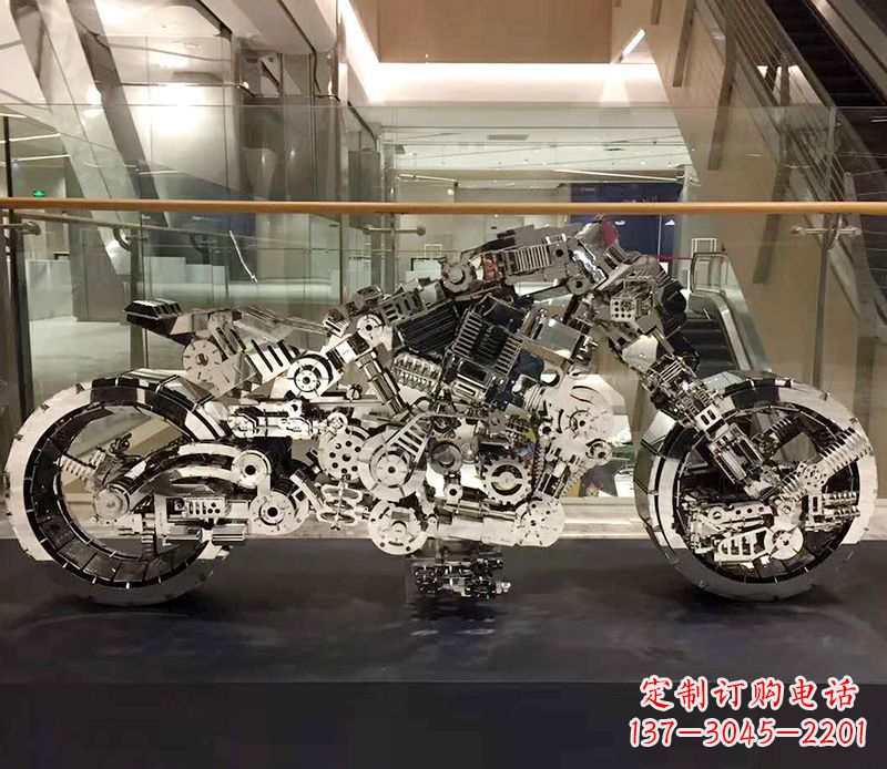 辽阳不锈钢抽象摩托车雕塑