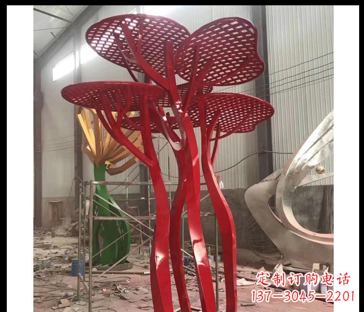 辽阳不锈钢抽象蘑菇景观雕塑