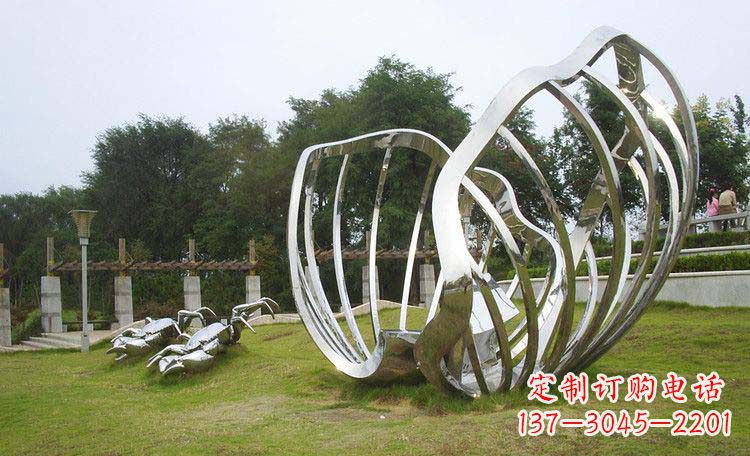 辽阳不锈钢抽象螃蟹贝壳雕塑