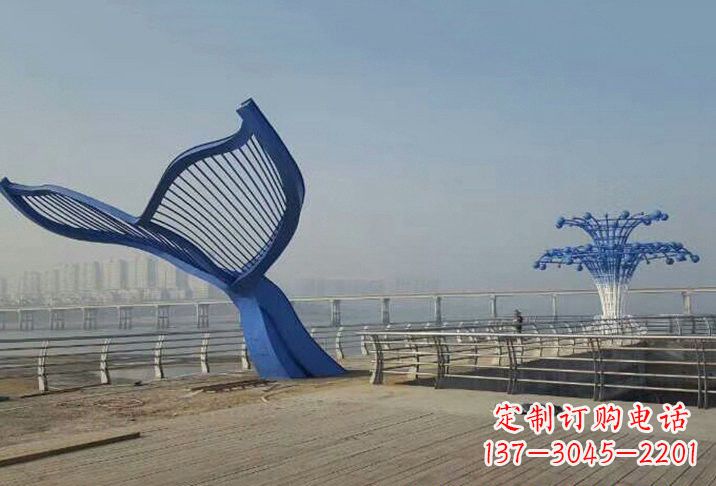 辽阳不锈钢抽象喷水鲸鱼雕塑