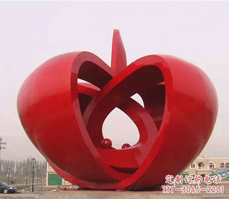 辽阳精致的不锈钢苹果雕塑