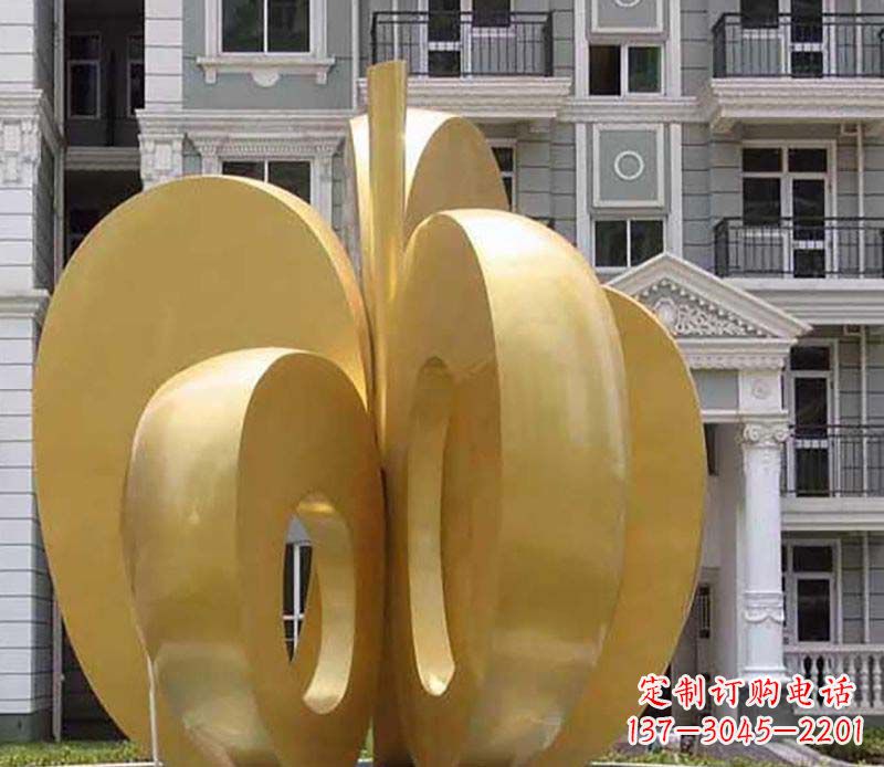 辽阳不锈钢苹果雕塑极具视觉震撼力