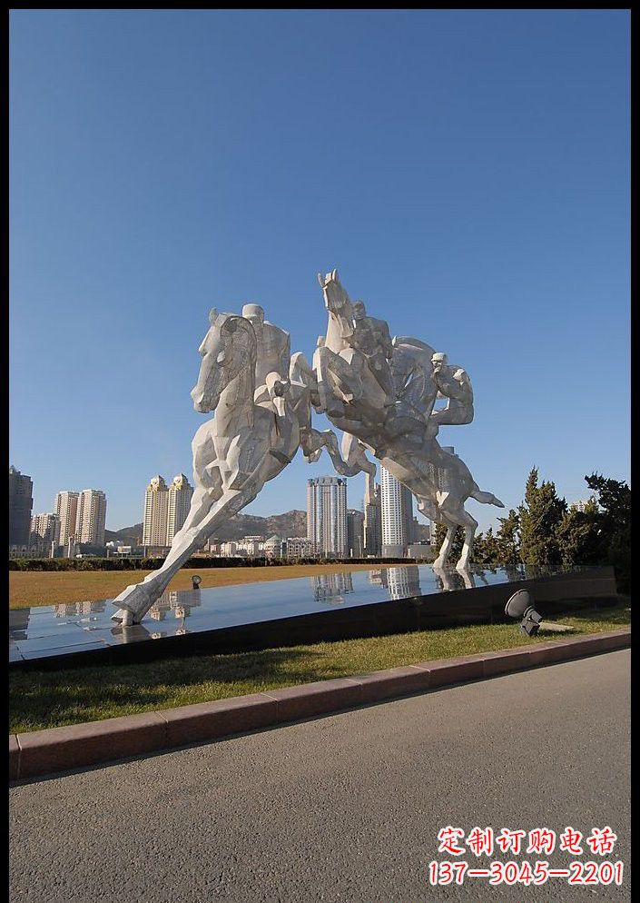 辽阳不锈钢骑马雕塑精美的艺术品