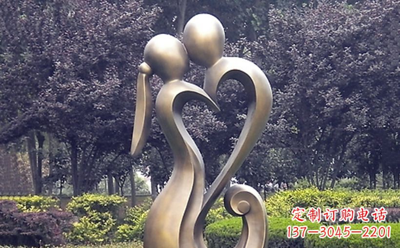 辽阳不锈钢情侣雕塑浪漫的永恒