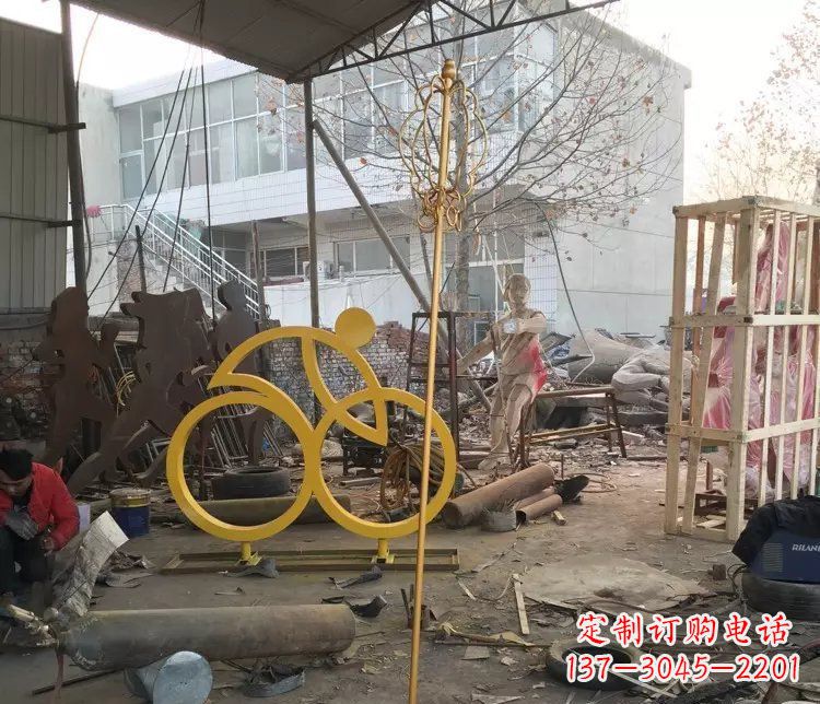 辽阳不锈钢自行车雕塑——象征着健康、积极的生活方式