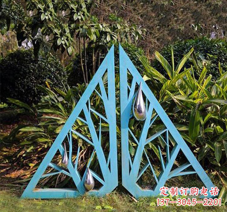 辽阳不锈钢抽象树枝和水滴雕塑
