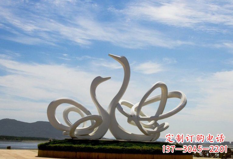 辽阳不锈钢抽象天鹅雕塑2