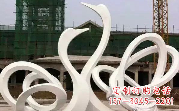 辽阳不锈钢天鹅雕塑美丽而优雅