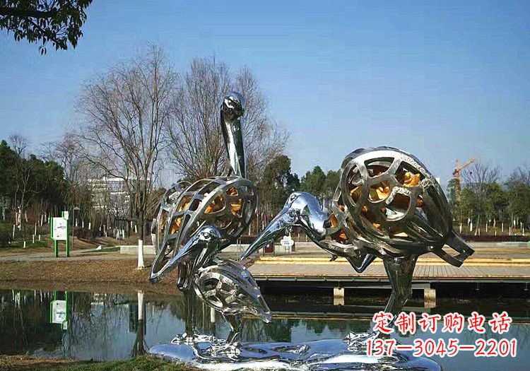 辽阳不锈钢抽象仙鹤雕塑222
