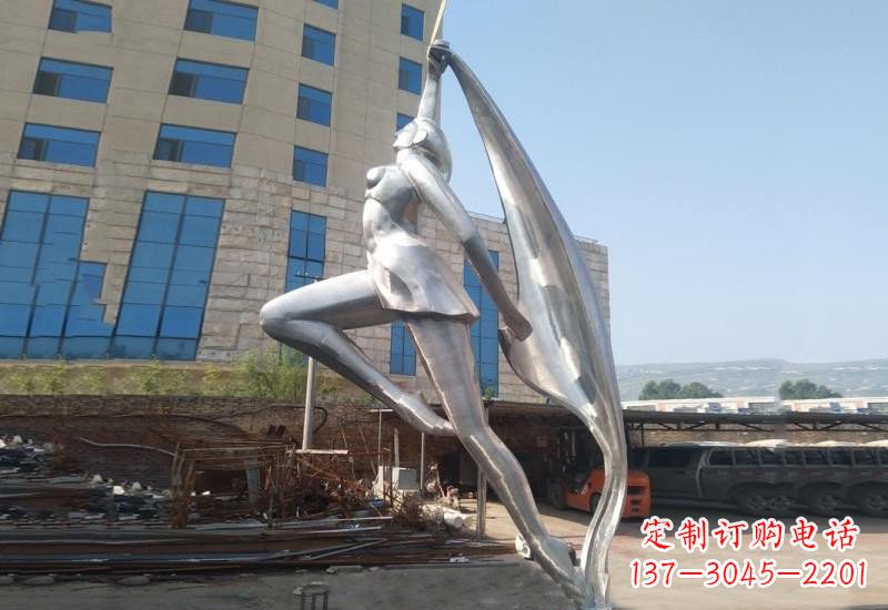 辽阳不锈钢抽象艺术体操女孩雕塑