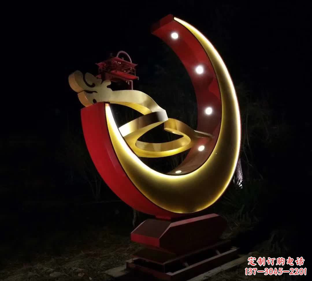 辽阳不锈钢月亮雕塑静谧中的经典之美