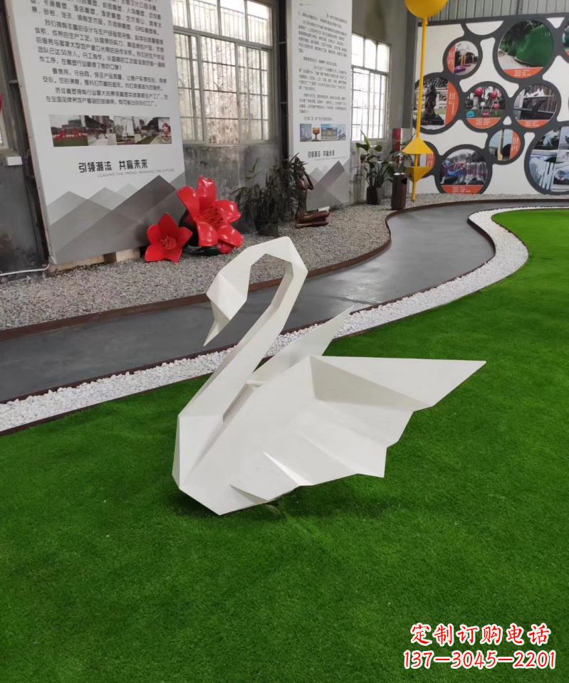 辽阳不锈钢折纸天鹅雕塑