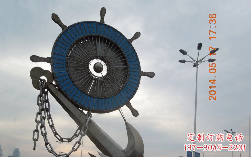 辽阳不锈钢船舵景观雕塑