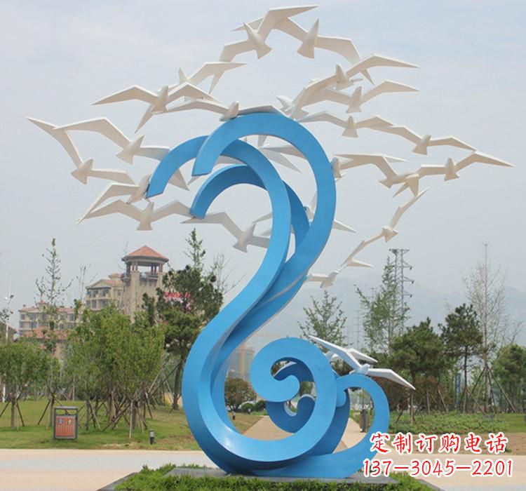 辽阳新题目精美不锈钢大雁雕塑
