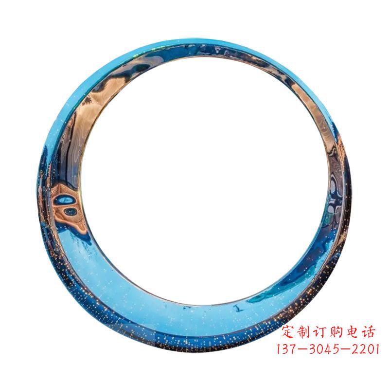 辽阳不锈钢创意景观圆环雕塑——美化城市的创意艺术