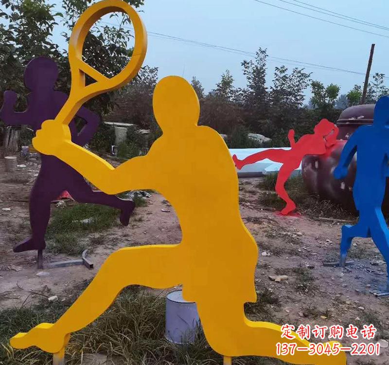 辽阳不锈钢打羽毛球雕塑2
