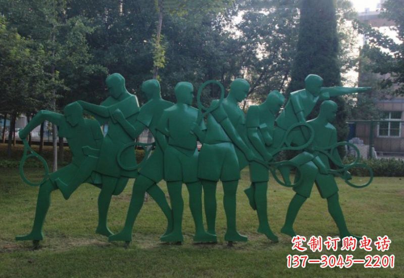 辽阳不锈钢打羽毛球人物雕塑