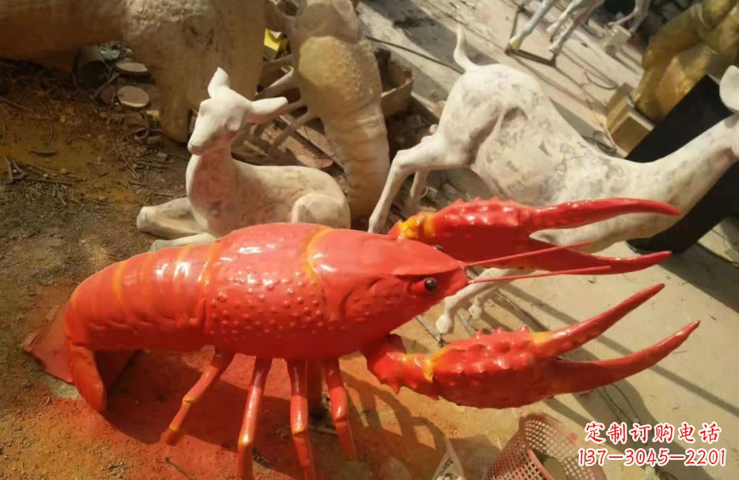 辽阳不锈钢大龙虾雕塑1
