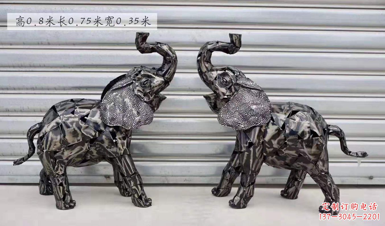 辽阳不锈钢大象雕塑精美的摆件装饰