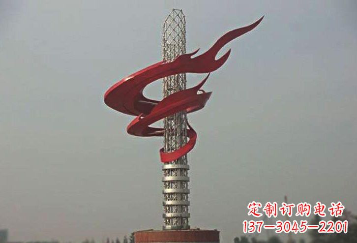 辽阳不锈钢大型抽象火炬雕塑