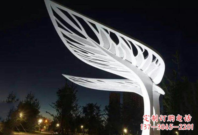 辽阳不锈钢大型树叶雕塑