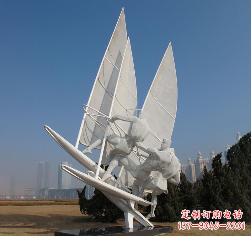 辽阳不锈钢大型帆船雕塑海洋精神的象征