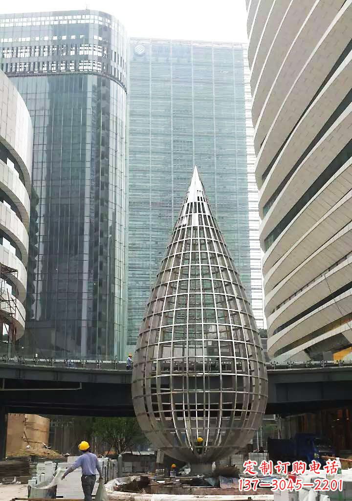 辽阳不锈钢大型镂空水滴城市景观雕塑