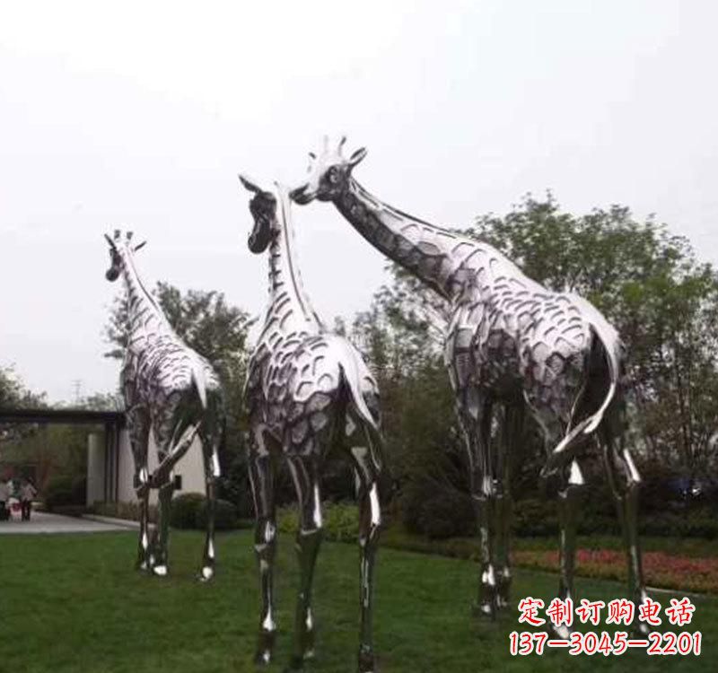 辽阳不锈钢大型长颈鹿雕塑