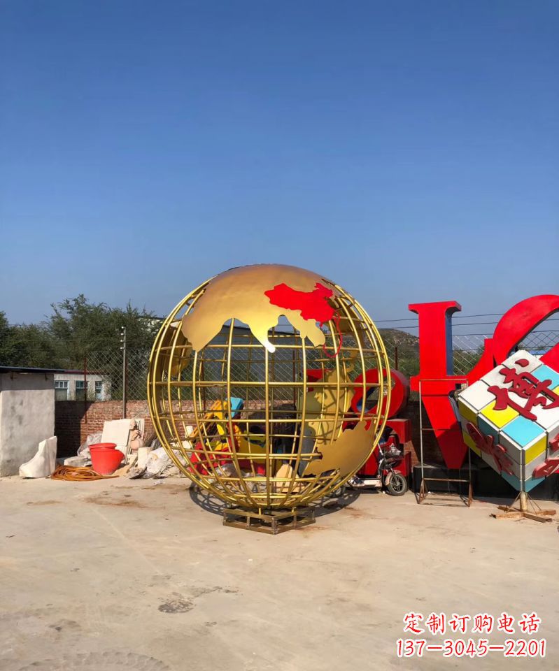 辽阳不锈钢地球仪雕塑校园景观雕塑