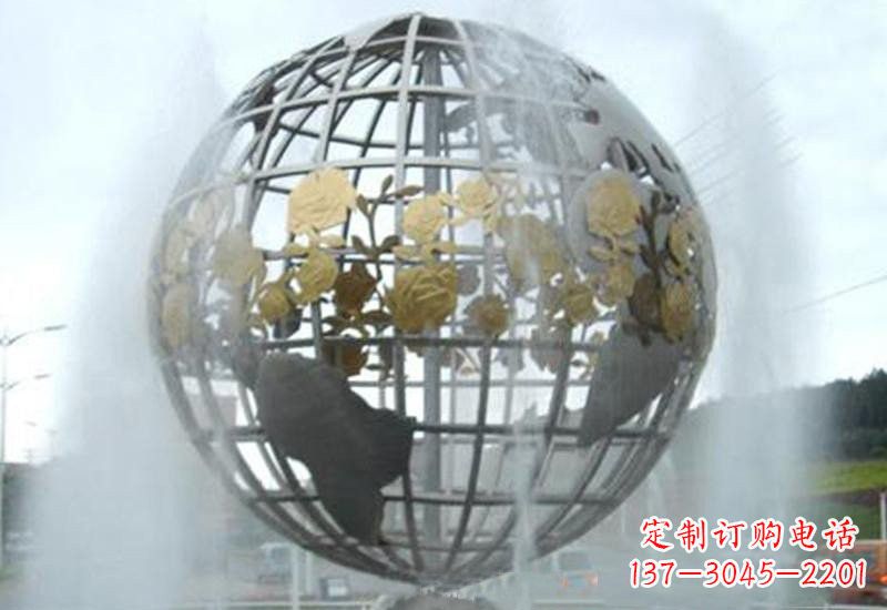 辽阳不锈钢地球仪喷泉雕塑