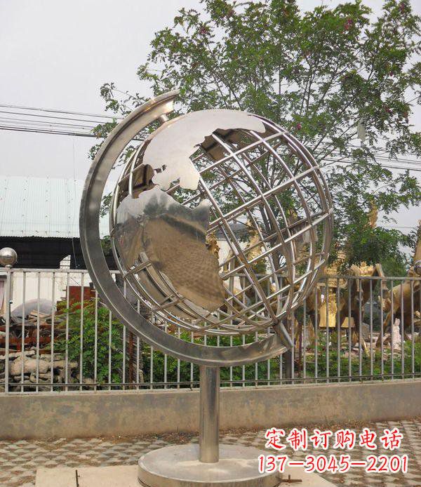 辽阳不锈钢地球仪校园雕塑_1