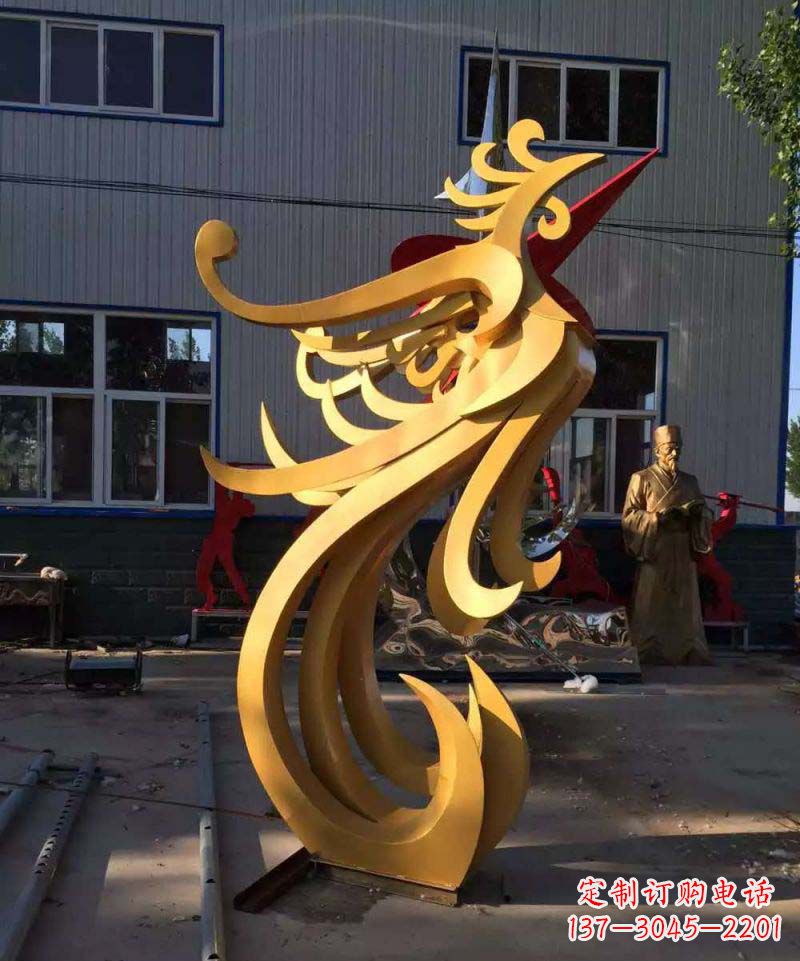 辽阳不锈钢雕刻凤凰雕塑传承精美工艺