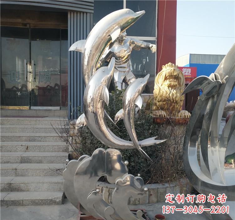 辽阳不锈钢海豚雕塑——精美外观,传递环保理念