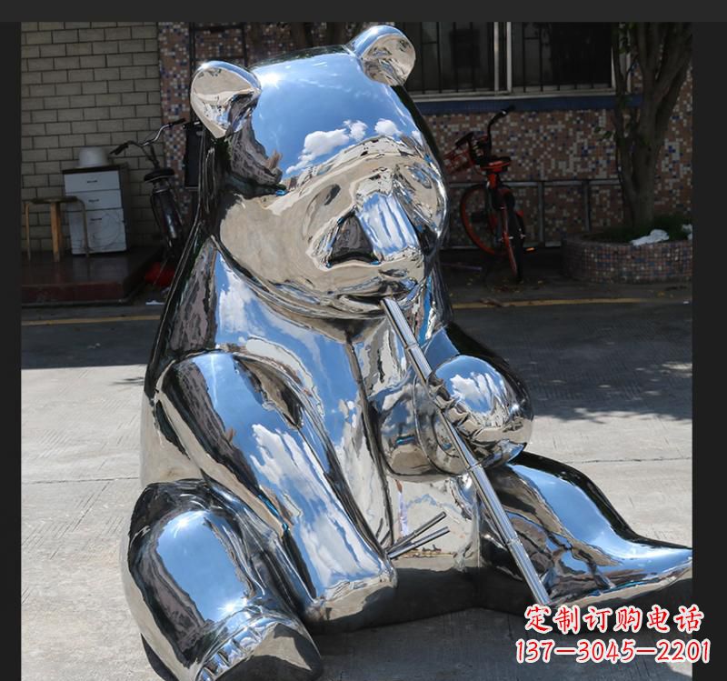辽阳不锈钢动物镜面熊雕塑