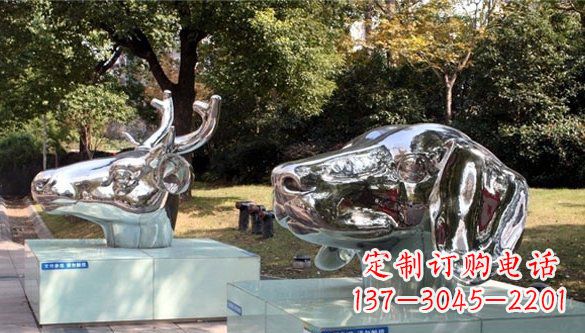辽阳不锈钢动物十二生肖头象雕塑