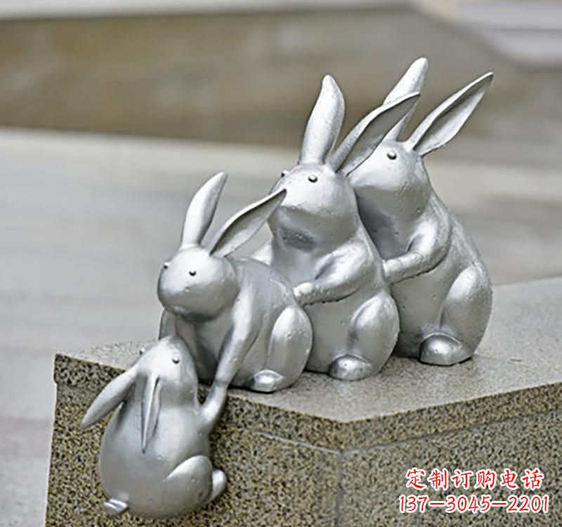 辽阳不锈钢动物园林兔雕塑