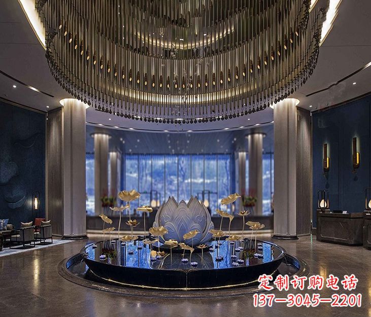 辽阳不锈钢锻造荷花雕塑精美无比