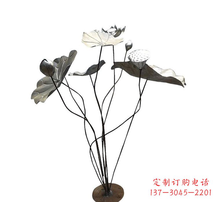 辽阳不锈钢锻造莲花雕塑精美外形,长久耐用