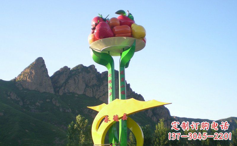 辽阳不锈钢制作的苹果雕塑