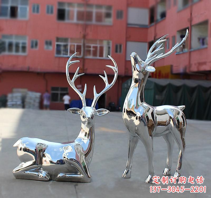 辽阳不锈钢仿真动物梅花鹿雕塑