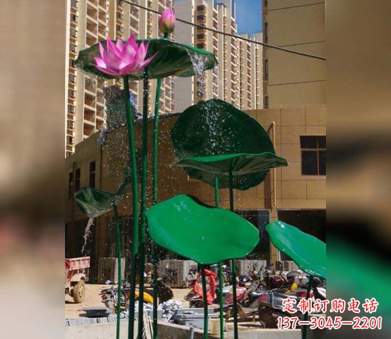 辽阳不锈钢仿真荷花雕塑 (2)