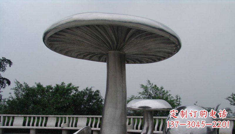 辽阳不锈钢仿真蘑菇凉亭雕塑
