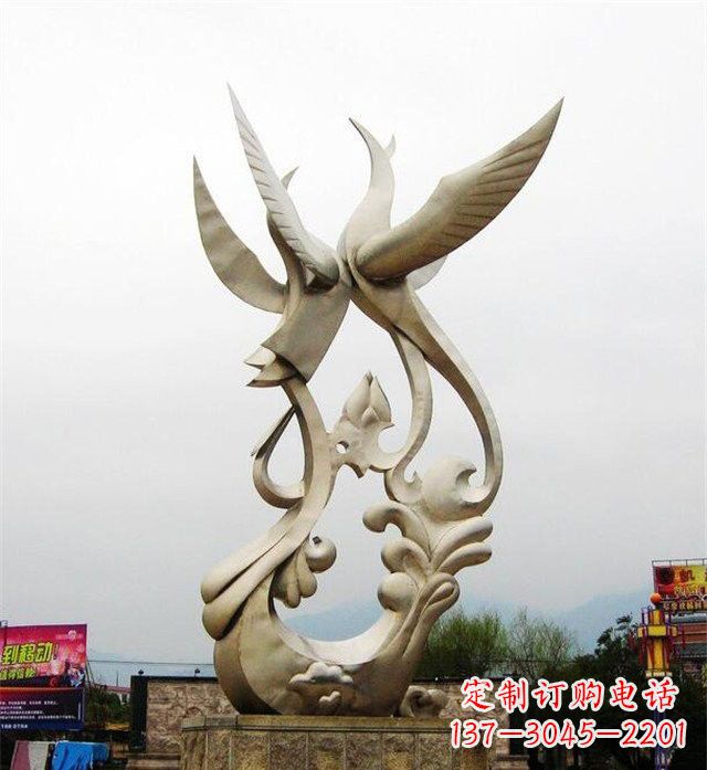 辽阳不锈钢凤凰雕塑传承古代美学