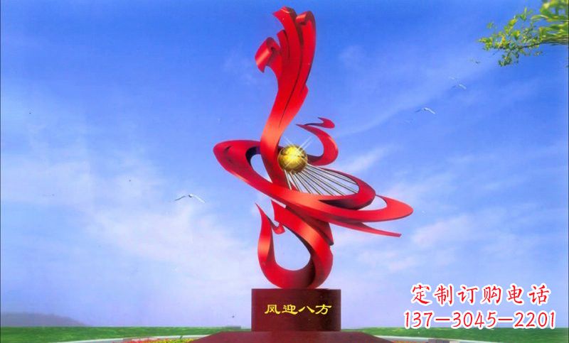 辽阳美轮美奂的不锈钢凤凰雕塑