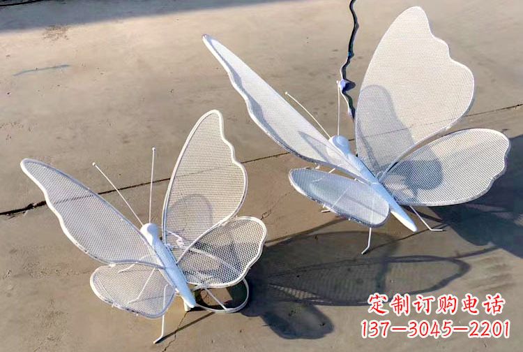 辽阳不锈钢钢丝网格蝴蝶雕塑——灯光下的灵动之美