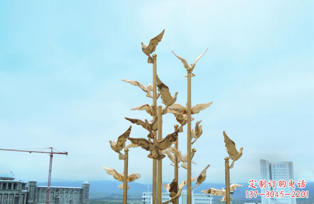 辽阳不锈钢鸽子广场景观雕塑